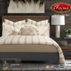 VELVET COMFORTER VERY SOFT 7 PCS FROM FOCUS single super-king high-quality off-white لحاف بحشوة شرشف مطاط غطاء مخدة وسادة كوشن مفرش مخمل ن ثقيل ناعم 7 قطع من فوكس