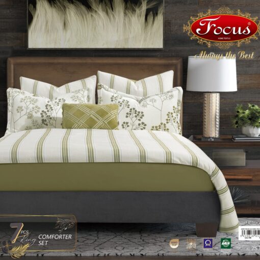 VELVET COMFORTER VERY SOFT 7 PCS FROM FOCUS single super-king high-quality white لحاف بحشوة شرشف مطاط غطاء مخدة وسادة كوشن مفرش مخمل ن ثقيل ناعم 7 قطع من فوكس