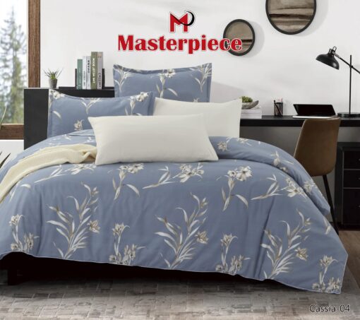 COMFORTER COTTON Master Piece comforter, sheet, A pillow sham Hypoallergenic, Comfortable, Functional, Classic, Durable King size مقاس كينج light-blue