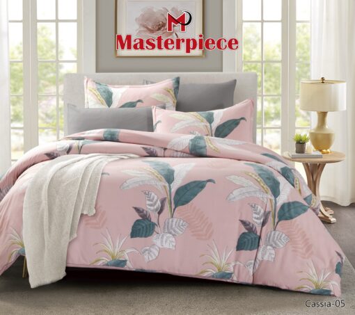 COMFORTER COTTON Master Piece comforter, sheet, A pillow sham Hypoallergenic, Comfortable, Functional, Classic, Durable King size مقاس كينج light-rose light-pink