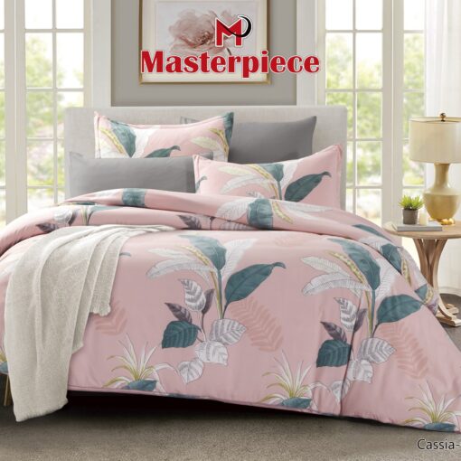 COMFORTER COTTON Master Piece comforter, sheet, A pillow sham Hypoallergenic, Comfortable, Functional, Classic, Durable King size مقاس كينج light-rose light-pink