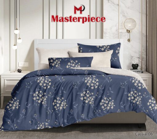 COMFORTER COTTON Master Piece comforter, sheet, A pillow sham Hypoallergenic, Comfortable, Functional, Classic, Durable King size مقاس كينج blue