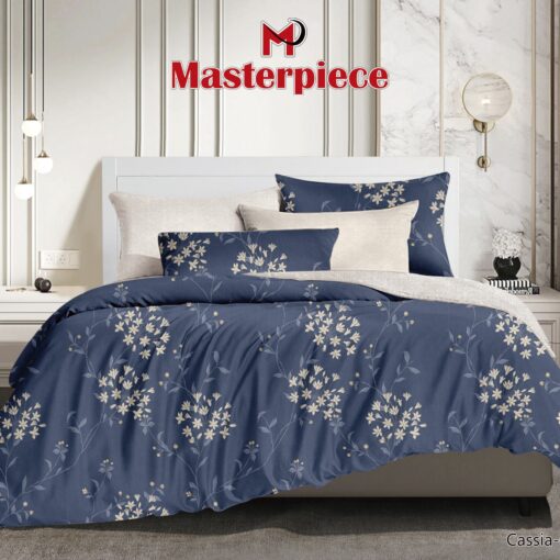 COMFORTER COTTON Master Piece comforter, sheet, A pillow sham Hypoallergenic, Comfortable, Functional, Classic, Durable King size مقاس كينج blue