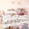 COMFORTER COTTON UROPIAN DESIGN 4 PCS cotton-single pink white rose الطراز الحديث والراحة السهلة طقم لحاف - مريح في الوانه - سمارت