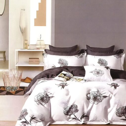 COMFORTER COTTON UROPIAN DESIGN 6 PCS cotton-single black and white الطراز الحديث والراحة السهلة طقم لحاف - مريح في الوانه - سمارت