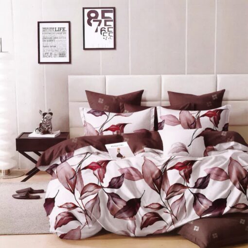 COMFORTER COTTON UROPIAN DESIGN 6 PCS cotton-single brown white الطراز الحديث والراحة السهلة طقم لحاف - مريح في الوانه - سمارت