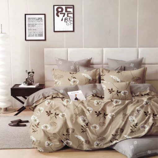 COMFORTER COTTON UROPIAN DESIGN 6 PCS cotton-single brown الطراز الحديث والراحة السهلة طقم لحاف - مريح في الوانه - سمارت