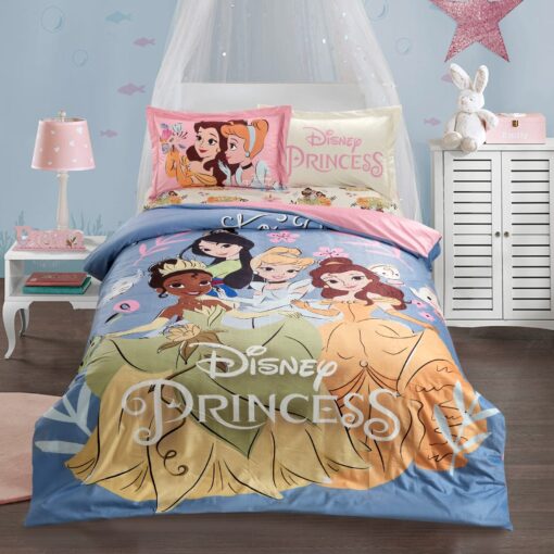 VELVET COMFORTER FOR KIDS 4 PCS Model Fea-Com-Kids Brand: Feature Design-Princess light-Blue Smart, Velvet, Kids, Comforter Set, single طقم لحاف , سمارت , مخمل, أطفال,