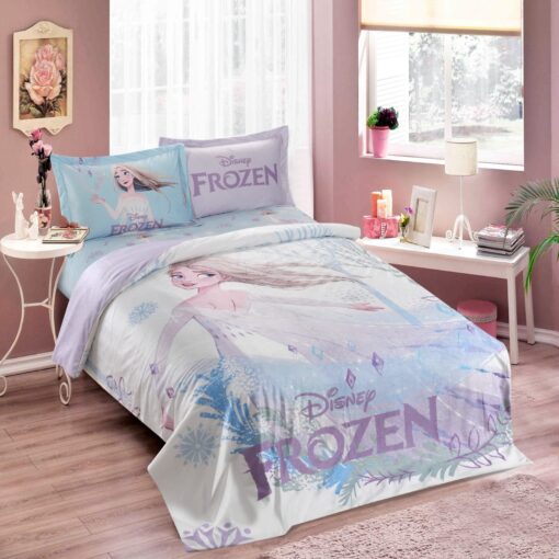 VELVET COMFORTER FOR KIDS 4 PCS Model Fea-Com-Kids Brand: Feature Frozen light-Blue Smart, Velvet, Kids, Comforter Set, single طقم لحاف , سمارت , مخمل, أطفال,