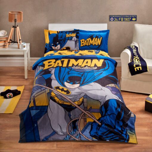 VELVET COMFORTER FOR KIDS 4 PCS Model Fea-Com-Kids Brand: Feature Batman Blue Smart, Velvet, Kids, Comforter Set, single طقم لحاف , سمارت , مخمل, أطفال,